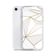 Load image into Gallery viewer, Abstract White Polygon with Gold Line iPhone Case by The Photo Access