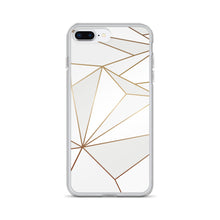Load image into Gallery viewer, Abstract White Polygon with Gold Line iPhone Case by The Photo Access