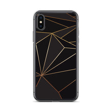 Load image into Gallery viewer, Abstract Black Polygon with Gold Line iPhone Case by The Photo Access