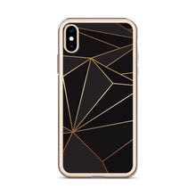 Load image into Gallery viewer, Abstract Black Polygon with Gold Line iPhone Case by The Photo Access