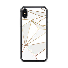 Load image into Gallery viewer, Abstract White Polygon with Gold Line iPhone Case by The Photo Access