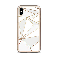 Load image into Gallery viewer, Abstract White Polygon with Gold Line iPhone Case by The Photo Access