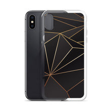 Load image into Gallery viewer, Abstract Black Polygon with Gold Line iPhone Case by The Photo Access
