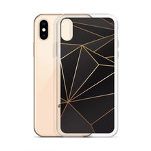 Load image into Gallery viewer, Abstract Black Polygon with Gold Line iPhone Case by The Photo Access