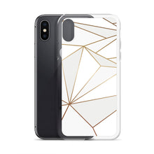 Load image into Gallery viewer, Abstract White Polygon with Gold Line iPhone Case by The Photo Access