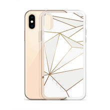 Load image into Gallery viewer, Abstract White Polygon with Gold Line iPhone Case by The Photo Access