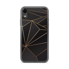 Load image into Gallery viewer, Abstract Black Polygon with Gold Line iPhone Case by The Photo Access