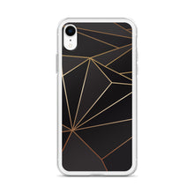 Load image into Gallery viewer, Abstract Black Polygon with Gold Line iPhone Case by The Photo Access