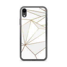 Load image into Gallery viewer, Abstract White Polygon with Gold Line iPhone Case by The Photo Access