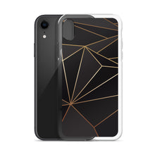 Load image into Gallery viewer, Abstract Black Polygon with Gold Line iPhone Case by The Photo Access