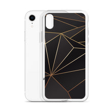 Load image into Gallery viewer, Abstract Black Polygon with Gold Line iPhone Case by The Photo Access