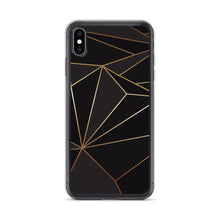 Load image into Gallery viewer, Abstract Black Polygon with Gold Line iPhone Case by The Photo Access