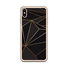 Load image into Gallery viewer, Abstract Black Polygon with Gold Line iPhone Case by The Photo Access