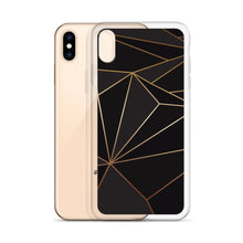 Load image into Gallery viewer, Abstract Black Polygon with Gold Line iPhone Case by The Photo Access