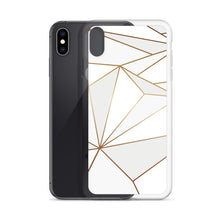 Load image into Gallery viewer, Abstract White Polygon with Gold Line iPhone Case by The Photo Access