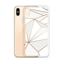 Load image into Gallery viewer, Abstract White Polygon with Gold Line iPhone Case by The Photo Access