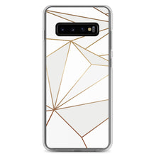 Load image into Gallery viewer, Abstract White Polygon with Gold Line Samsung Case by The Photo Access