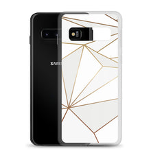 Load image into Gallery viewer, Abstract White Polygon with Gold Line Samsung Case by The Photo Access