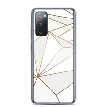 Load image into Gallery viewer, Abstract White Polygon with Gold Line Samsung Case by The Photo Access