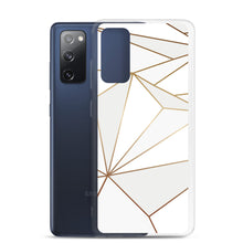 Load image into Gallery viewer, Abstract White Polygon with Gold Line Samsung Case by The Photo Access