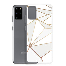 Load image into Gallery viewer, Abstract White Polygon with Gold Line Samsung Case by The Photo Access