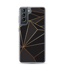 Cargar imagen en el visor de la galería, Abstract Black Polygon with Gold Line Samsung Case by The Photo Access