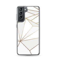 Load image into Gallery viewer, Abstract White Polygon with Gold Line Samsung Case by The Photo Access