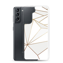 Load image into Gallery viewer, Abstract White Polygon with Gold Line Samsung Case by The Photo Access
