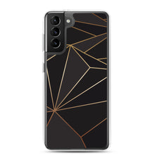 Cargar imagen en el visor de la galería, Abstract Black Polygon with Gold Line Samsung Case by The Photo Access