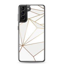 Load image into Gallery viewer, Abstract White Polygon with Gold Line Samsung Case by The Photo Access