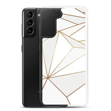 Load image into Gallery viewer, Abstract White Polygon with Gold Line Samsung Case by The Photo Access