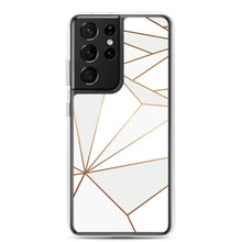 Load image into Gallery viewer, Abstract White Polygon with Gold Line Samsung Case by The Photo Access