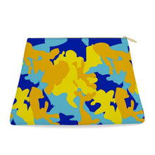 Load image into Gallery viewer, Yellow Blue Neon Camouflage Clutch Purse by The Photo Access
