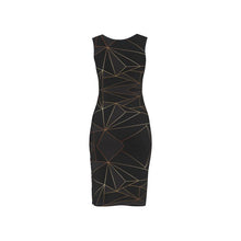 将图片加载到图库查看器，Abstract Black Polygon with Gold Line Bodycon Dress by The Photo Access
