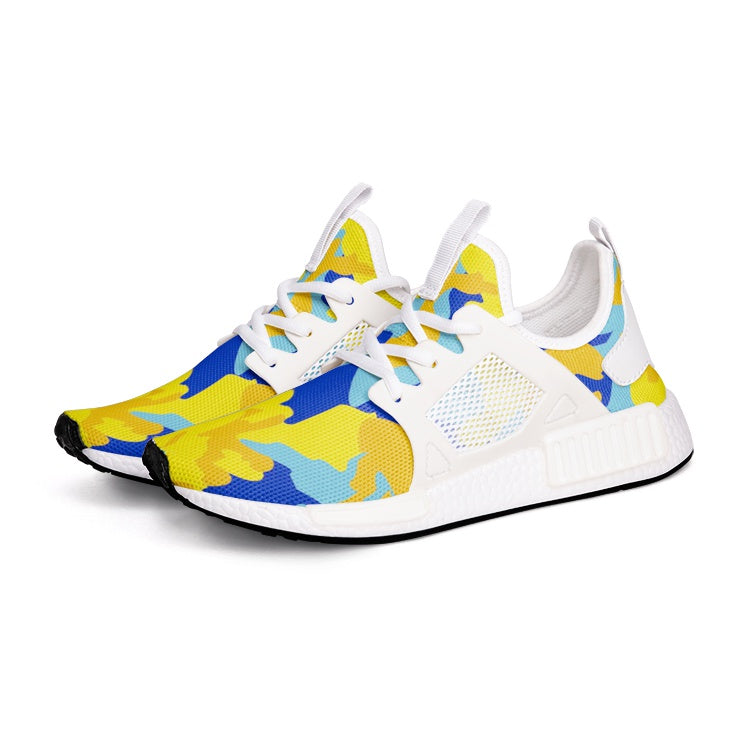 Yellow Blue Neon Camouflage Unisex Lightweight Sneaker by The Photo Access