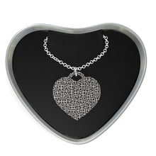 Load image into Gallery viewer, Hand Drawn Labyrinth Sterling Silver Heart Pendant Necklaces by The Photo Access

