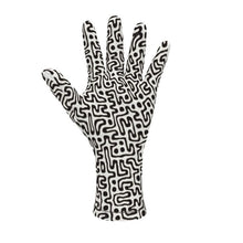 Lade das Bild in den Galerie-Viewer, Hand Drawn Labyrinth Fleece gloves by The Photo Access
