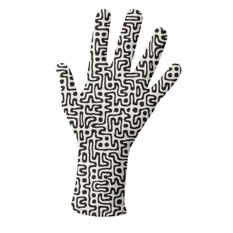 Hand Drawn Labyrinth Lycra Gloves by The Photo Access