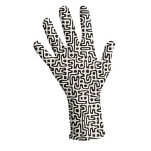 将图片加载到图库查看器，Hand Drawn Labyrinth Lycra Gloves by The Photo Access
