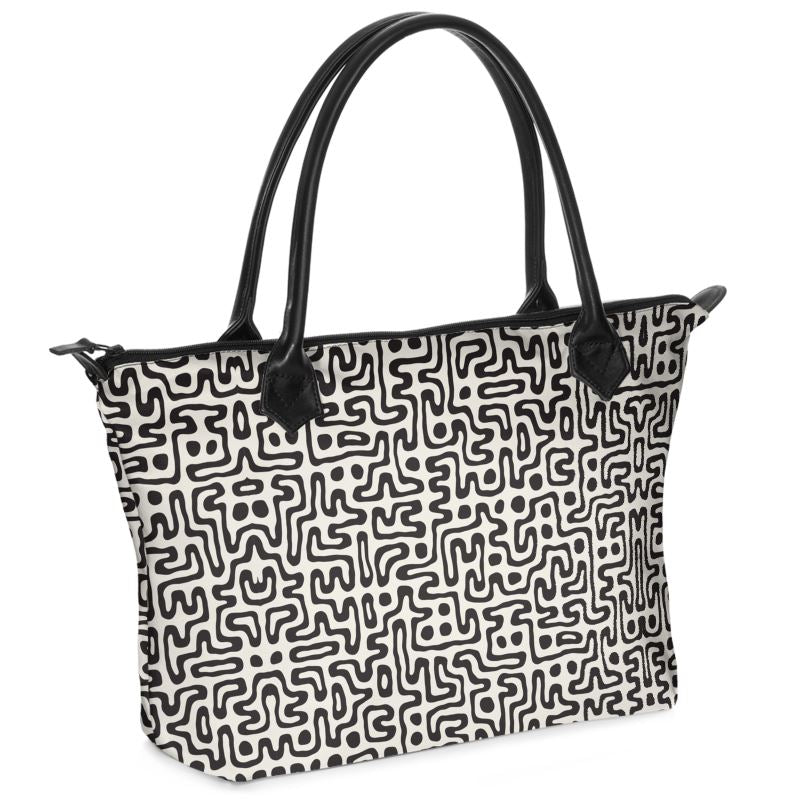 Hand Drawn Labyrinth Zip Top Handbags by The Photo Access