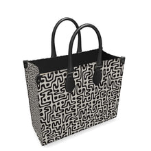 Load image into Gallery viewer, Hand Drawn Labyrinth Leather Shopper Bag by The Photo Access

