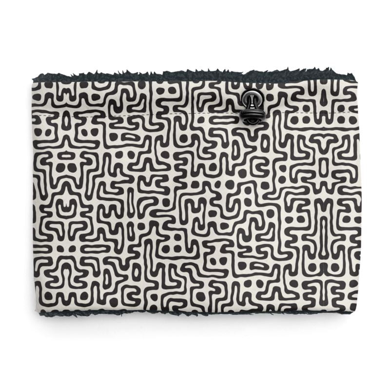 Hand Drawn Labyrinth Sherpa Snood by The Photo Access