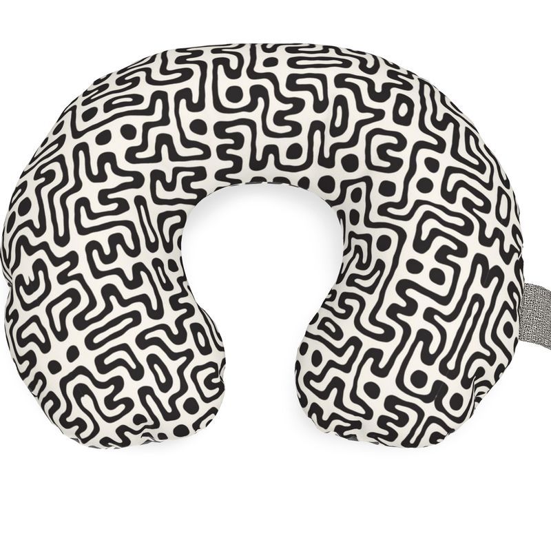 Hand Drawn Labyrinth Travel Neck Pillow by The Photo Access