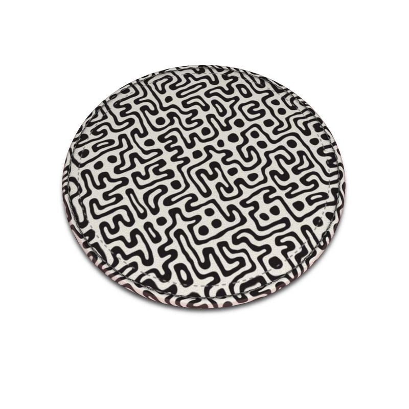 Hand Drawn Labyrinth Leather Coasters by The Photo Access