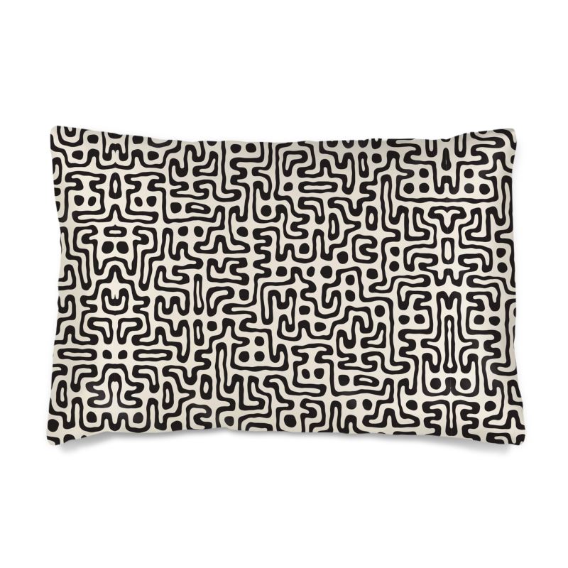 Hand Drawn Labyrinth Silk Pillow Cases Sizes by The Photo Access