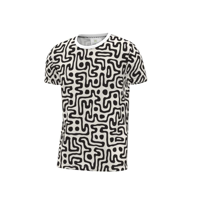 Hand Drawn Labyrinth Cut and Sew All Over Print T-Shirt by The Photo Access