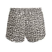Load image into Gallery viewer, Hand Drawn Labyrinth Ladies Silk Pajama Shorts by The Photo Access

