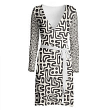 Load image into Gallery viewer, Hand Drawn Labyrinth Wrap Dress by The Photo Access
