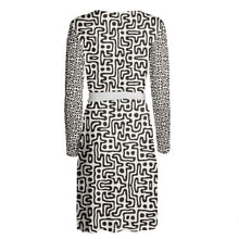 Load image into Gallery viewer, Hand Drawn Labyrinth Wrap Dress by The Photo Access

