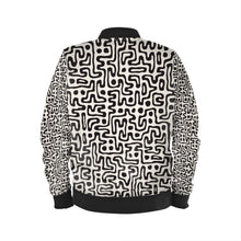 将图片加载到图库查看器，Hand Drawn Labyrinth Ladies Bomber Jacket by The Photo Access
